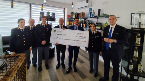 Antica Distilleria Petrone e Polizia di Stato insieme per sostenere il Piano Marco Valerio
