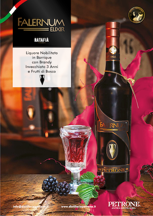 Elixir Falernum 25% Vol.-Liquore nobilitato in barrique con brandy invecchiato 3 anni.- BOTTIGLIA E CONFEZIONE IN LOCANDINA ISTITUZIONALE-antica-distilleria-petron