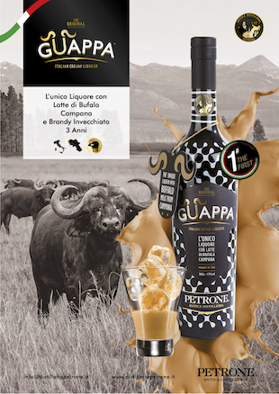 Guappa 17% Vol.-Liquore-L’unico Liquore con LATTE DI BUFALA CAMPANA con Brandy Invecchiato 3 anni-antica-distilleria-petrone